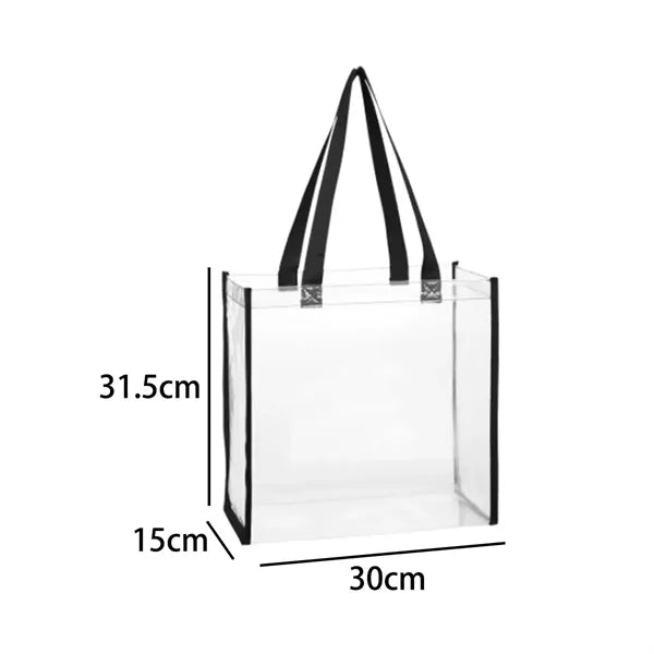 Clear PVC Tote Bag with Colored Trim and Handles