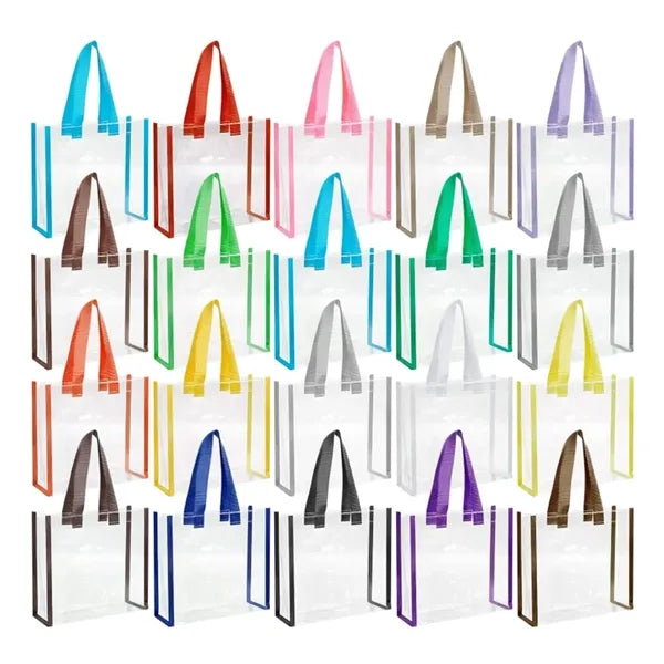 Clear PVC Tote Bag with Colored Trim and Handles