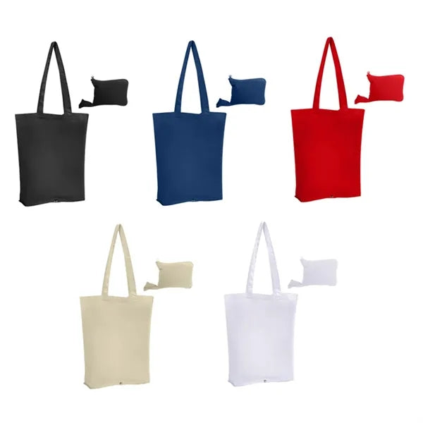 Foldable Canvas Tote Bag with Matching Pouch