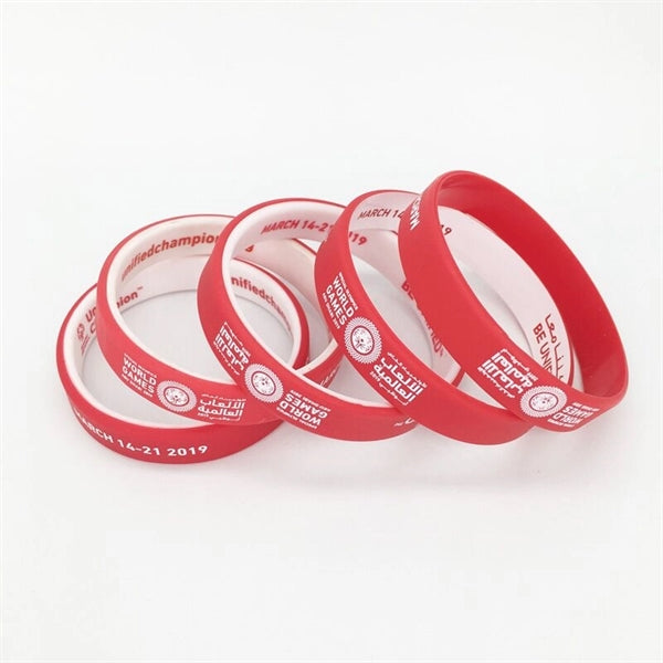 Dual Layered Silicone Bracelet w/ Screen Printed Logo