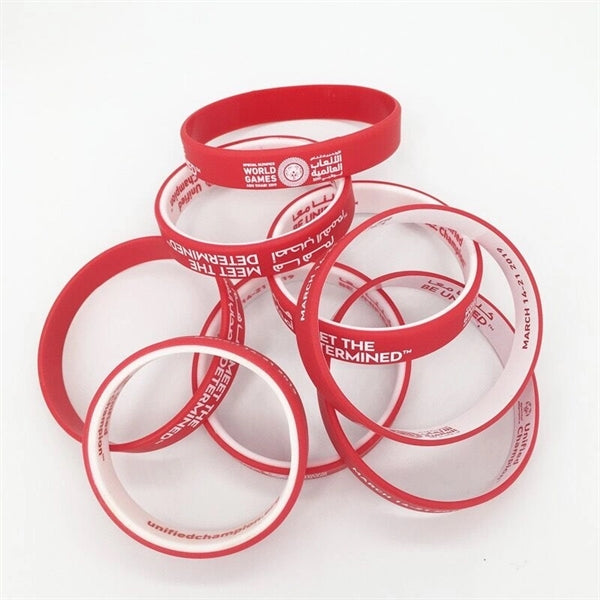 Dual Layered Silicone Bracelet w/ Screen Printed Logo