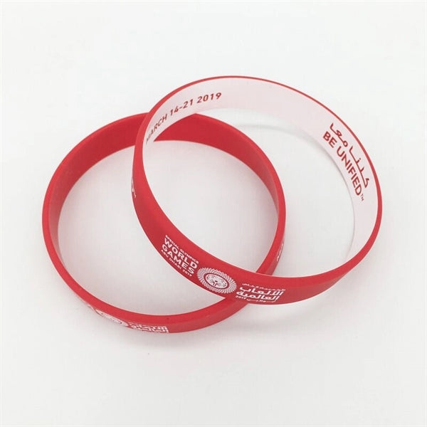 Dual Layered Silicone Bracelet w/ Screen Printed Logo