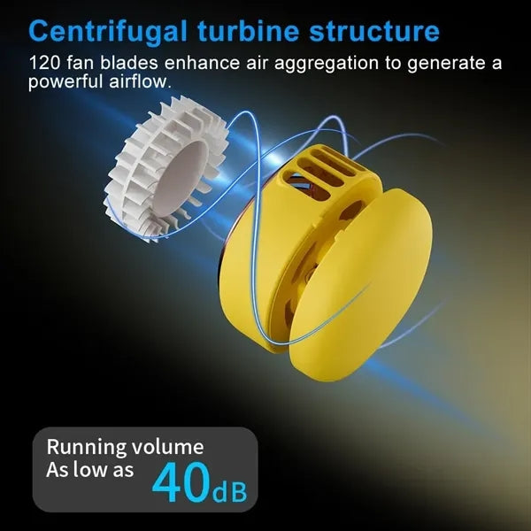 Bladeless Neck Fan Lightweight, USB Rechargeable, 5-Speed