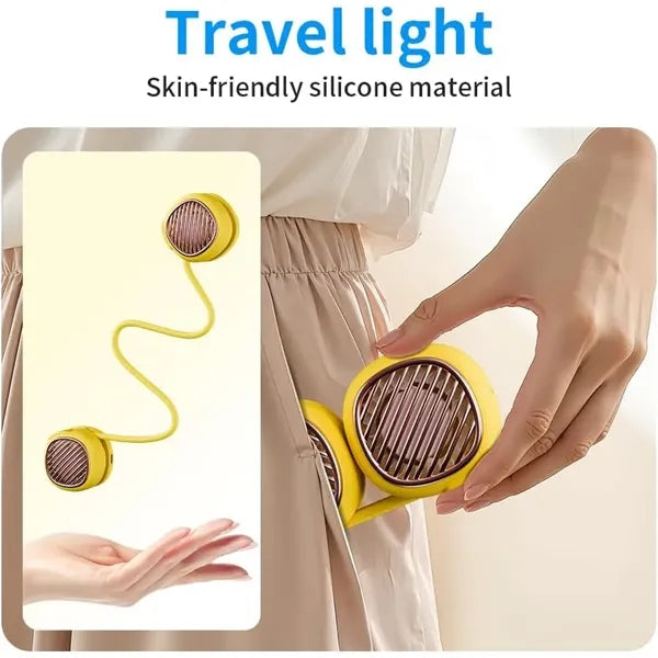 Bladeless Neck Fan Lightweight, USB Rechargeable, 5-Speed