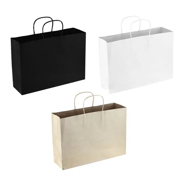 Recycled Kraft Paper Shopping Bag with Twisted Handles
