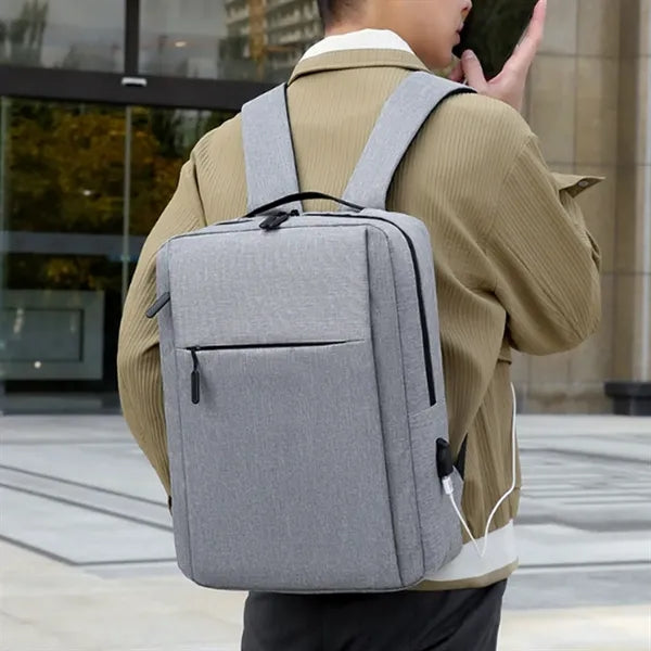 15L Slim USB Laptop Backpack with Anti-Theft Design
