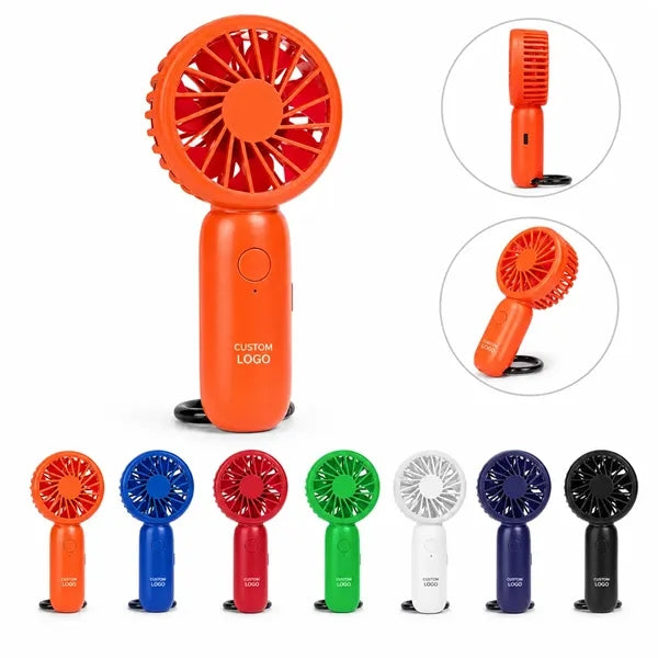 Mini Handheld Fan 3-Speed Plastic 19.5cm Portable Custom