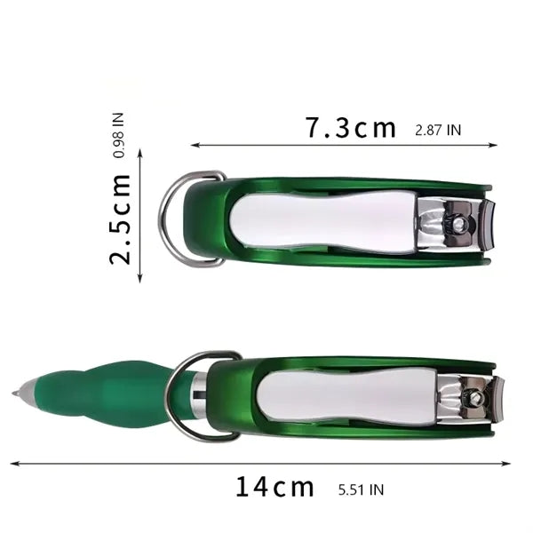 Foldable Nail Clippers Ballpoint Pen With Key Chain