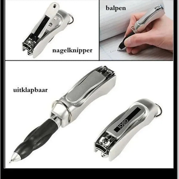 Foldable Nail Clippers Ballpoint Pen With Key Chain