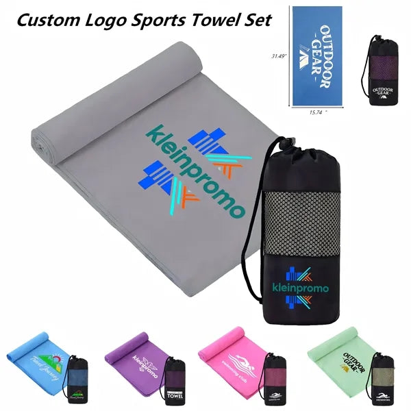 Logo Microfiber Towel Quick Dry Sports Beach