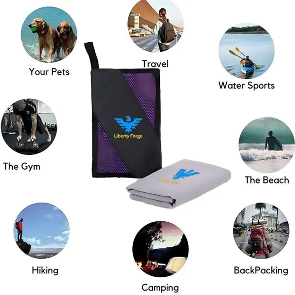 Logo Microfiber Towel Quick Dry Sports Beach