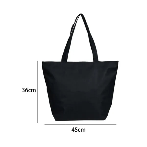 Two Tone Nylon Shopping Tote Bag with Contrast Handles