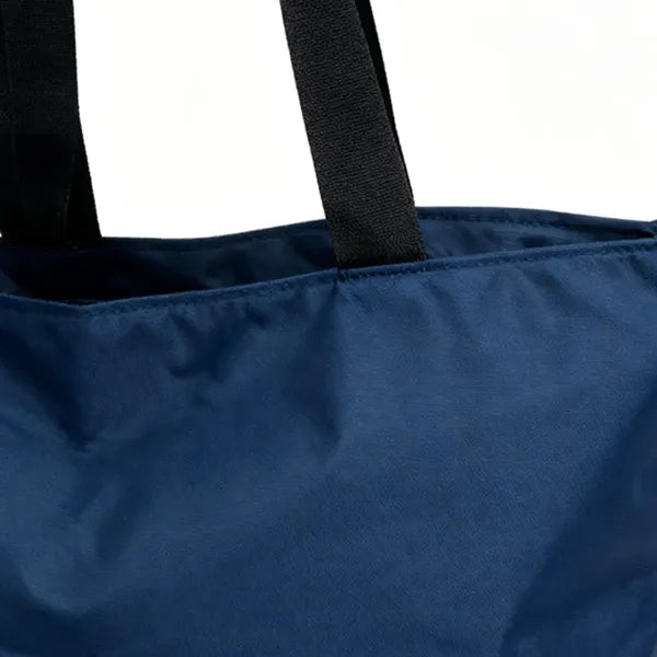 Two Tone Nylon Shopping Tote Bag with Contrast Handles