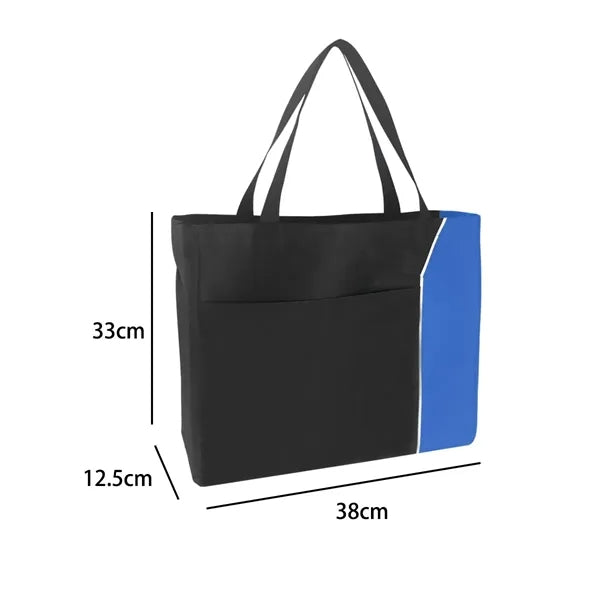 Two Tone Nylon Convention Tote Bag with Front Pocket