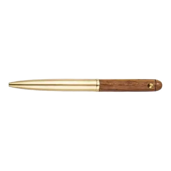 Wooden and brass Ballpoint Pen with cap
