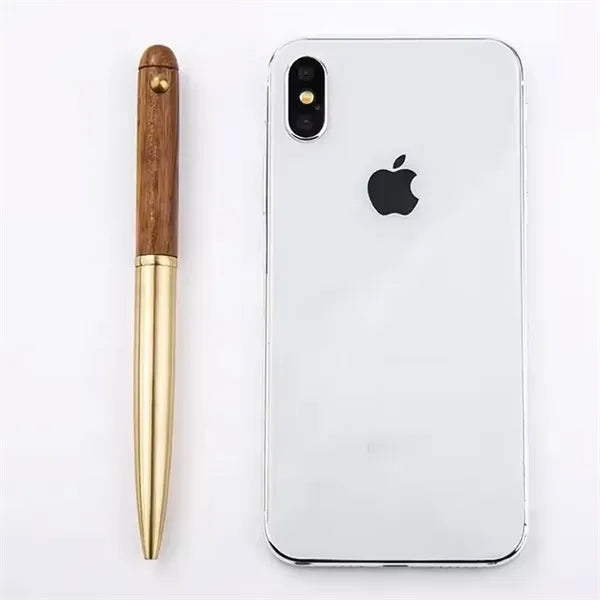 Wooden and brass Ballpoint Pen with cap