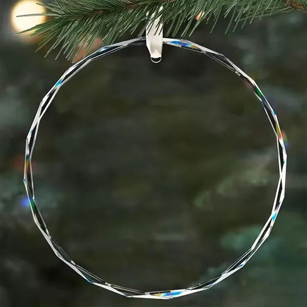 Clear Crystal Glass Ornament - Round 3.14"
