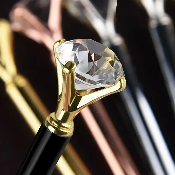 Metal Ballpoint Pen - Crystal Diamond Top