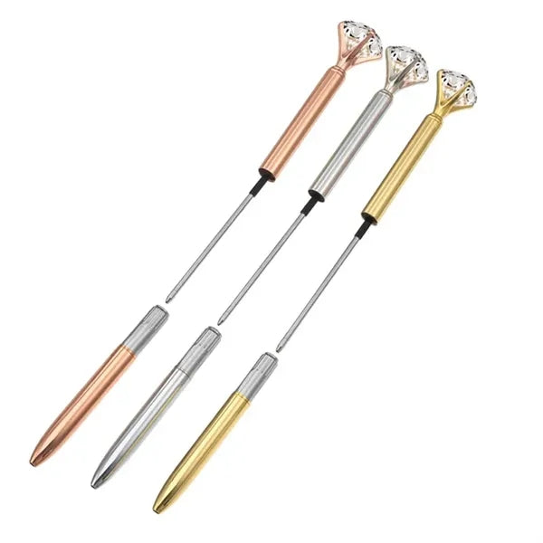 Metal Ballpoint Pen - Crystal Diamond Top