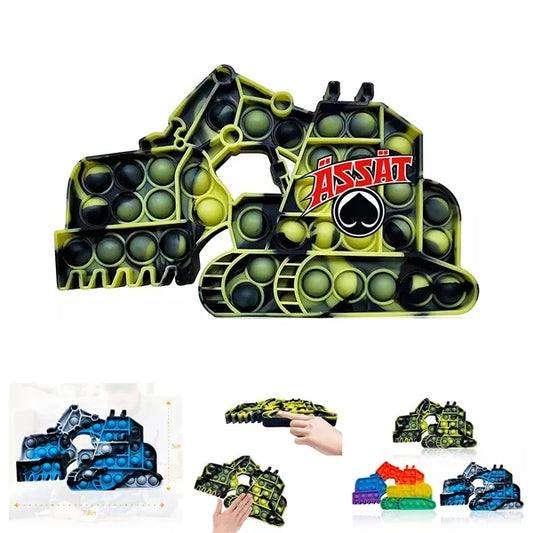 Pop It Fidget Toy - Excavator Shaped Full Color