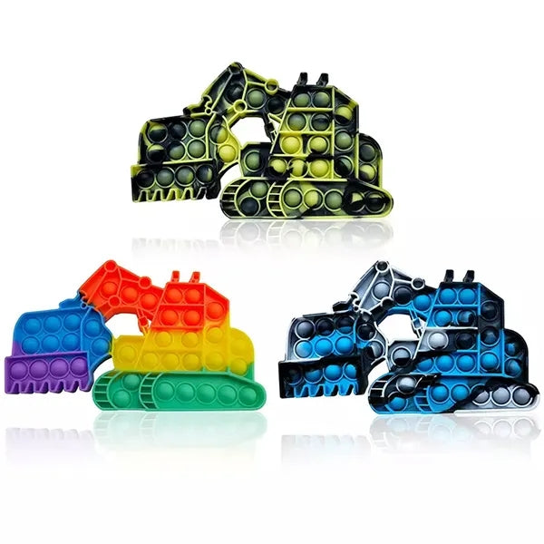 Pop It Fidget Toy - Excavator Shaped Full Color