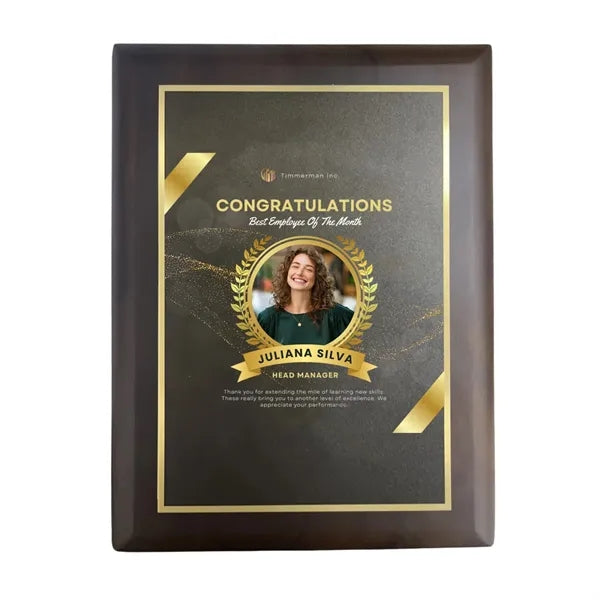 Wooden Plaque Award - Vivid Full Color Print