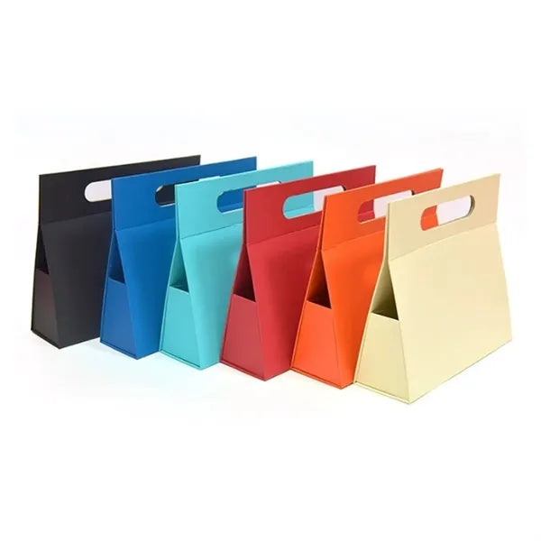 Grayboard Paper Gift Bag with Cutout Handles for Branding