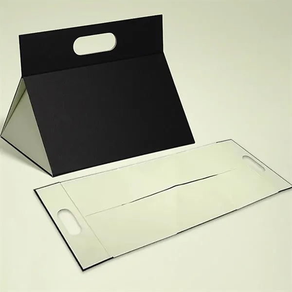 Grayboard Paper Gift Bag with Cutout Handles for Branding