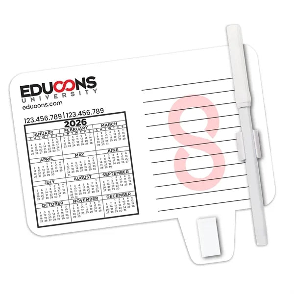 Magnetic Calendar - Memo Board with Erase Pen & Clip