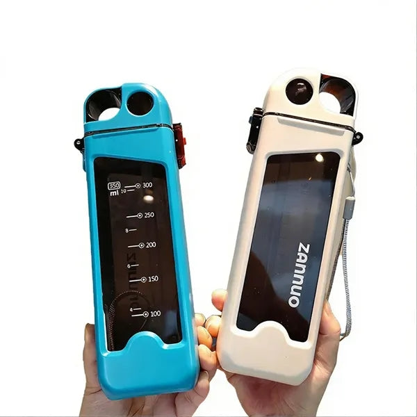 Square Sports Water Bottle with Straw for Kids & Adults