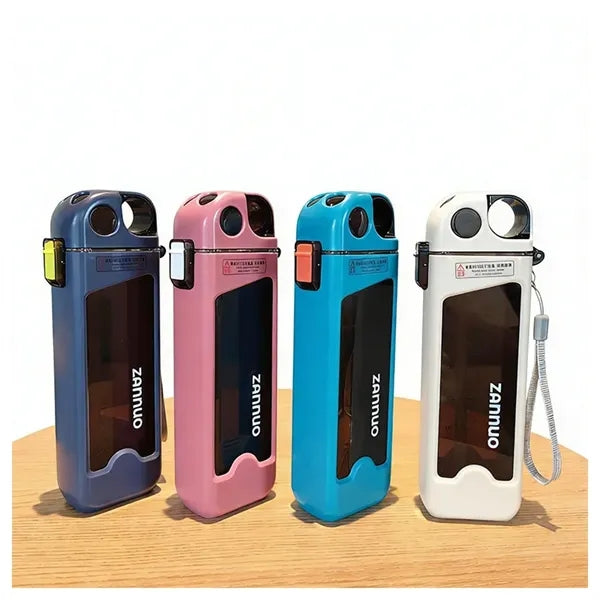 Square Sports Water Bottle with Straw for Kids & Adults