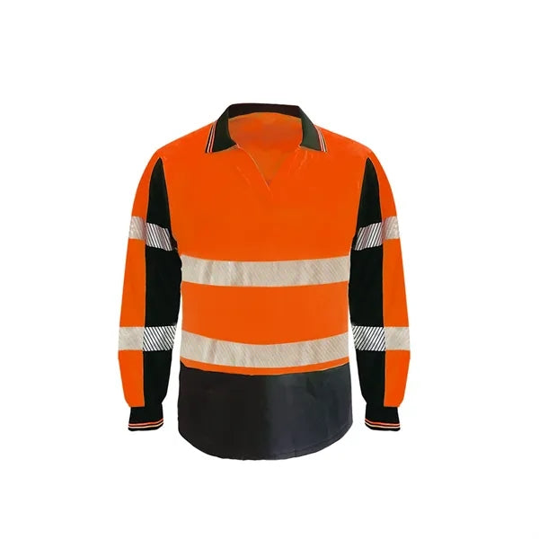 Reflective Tape Long Sleeve Safety Polo Shirt