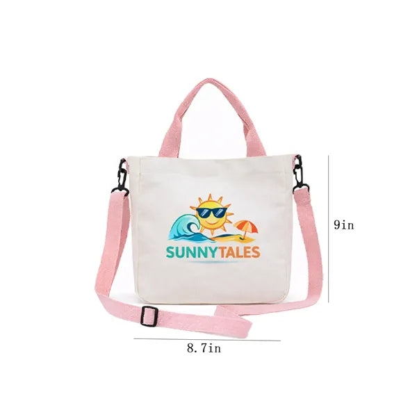 Branded Canvas Crossbody Tote Bag