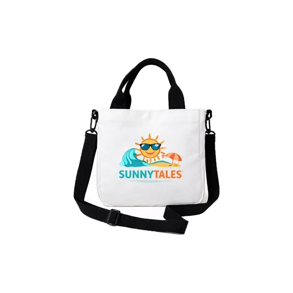 Branded Canvas Crossbody Tote Bag