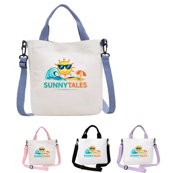 Branded Canvas Crossbody Tote Bag