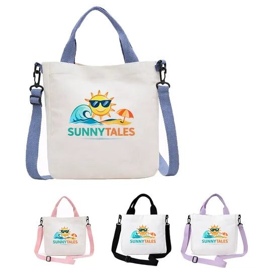 Branded Canvas Crossbody Tote Bag