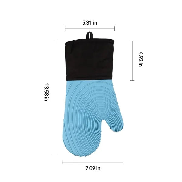 Heat Resistant Silicone Cotton Oven Mitts