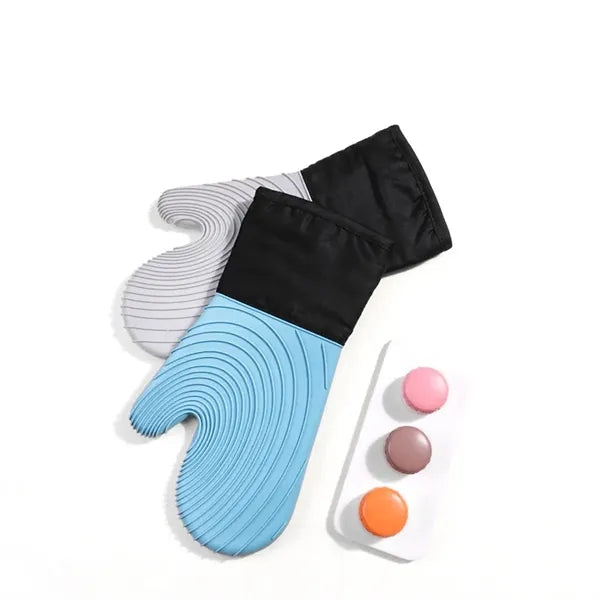 Heat Resistant Silicone Cotton Oven Mitts