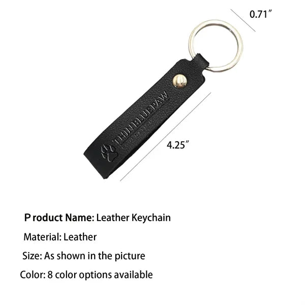 Premium Leather Keychain with Durable Metal Ring