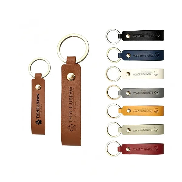 Premium Leather Keychain with Durable Metal Ring