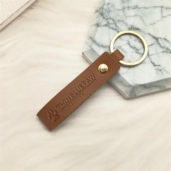 Premium Leather Keychain with Durable Metal Ring