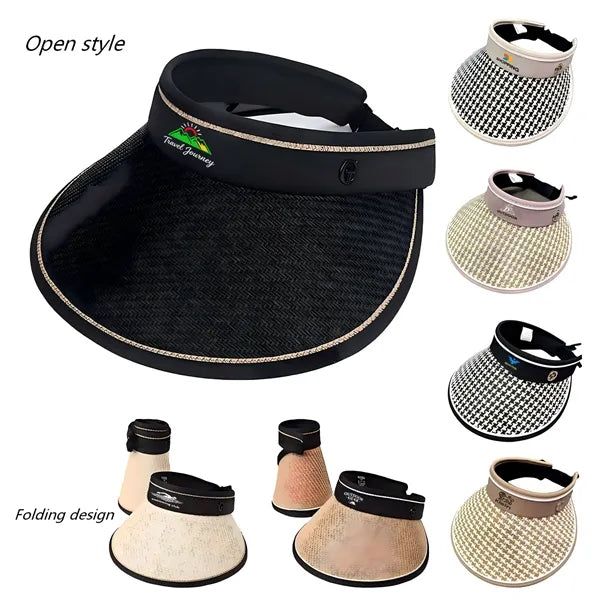 Logo UV Sun Visor Hat Wide Brim Outdoor Cap