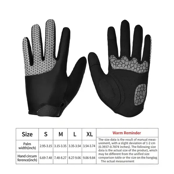 Long Finger Cycling Gloves Breathable Shockproof Quick Dry