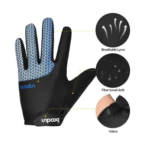 Long Finger Cycling Gloves Breathable Shockproof Quick Dry