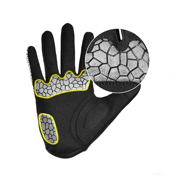 Long Finger Cycling Gloves Breathable Shockproof Quick Dry