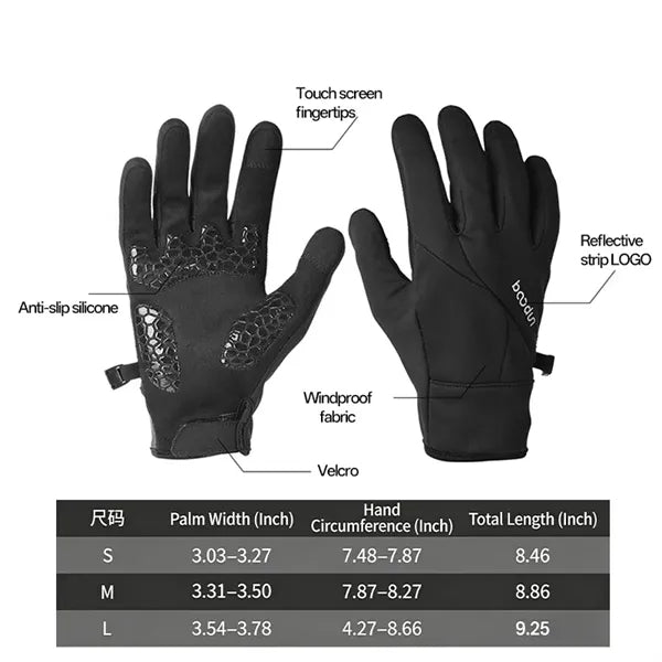 Winter Warm Full Finger Gloves Windproof Touchscreen Cycling