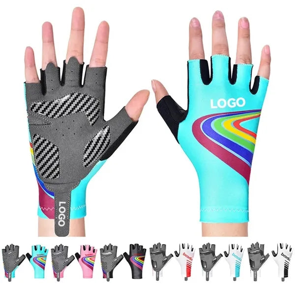 Kids Half Finger Cycling Gloves Silicone Pad Breathable