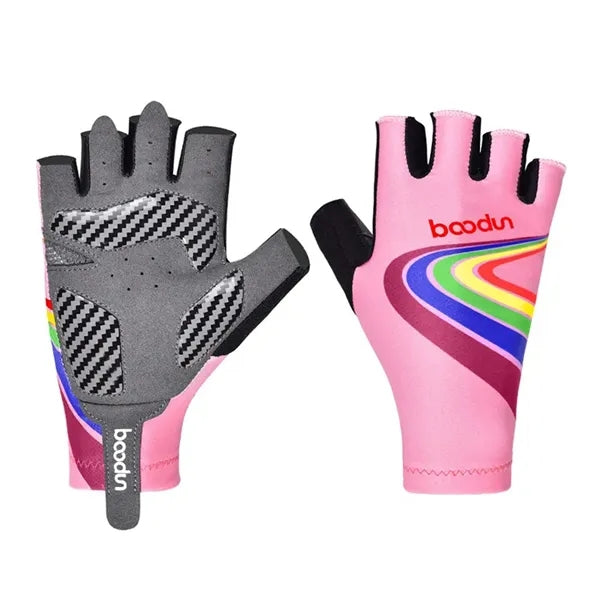 Kids Half Finger Cycling Gloves Silicone Pad Breathable
