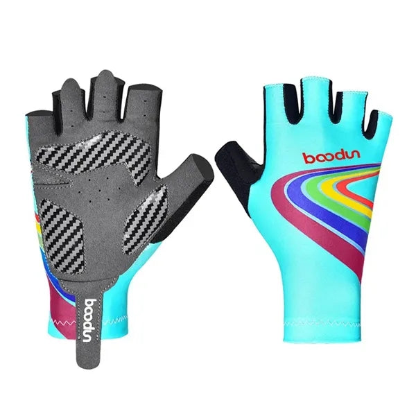 Kids Half Finger Cycling Gloves Silicone Pad Breathable