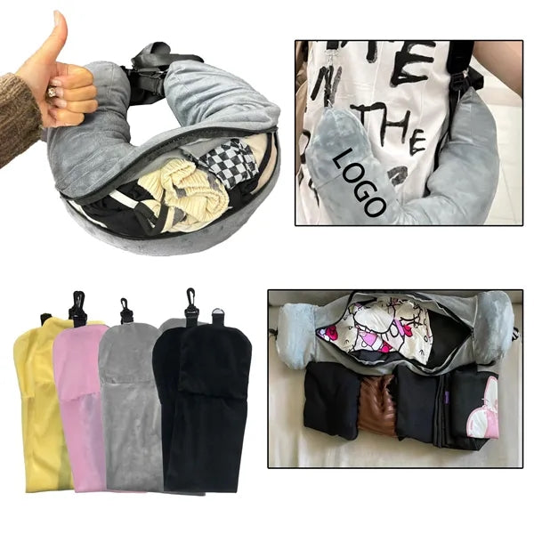 Travel Compact Storage Bag For Clothes And U Shaped Pillow